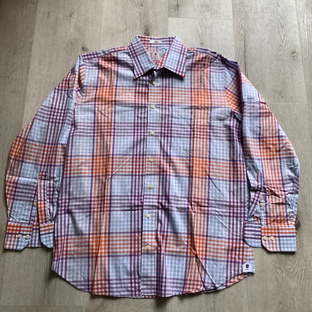 Peter Millar Men's Tailored Fit Plaid Long Sleeve‎ Button-Up Shirt Large